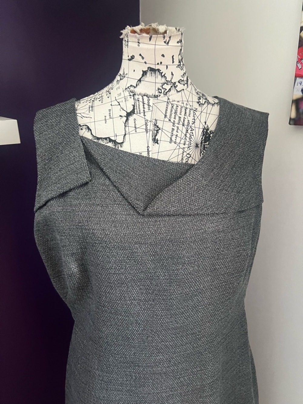 Halston Heritage Gray Sleeveless Sheath Dress - Picture 2 of 9
